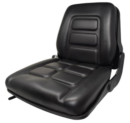 Universal Fork Lift Seat with Slides; 20.5" H x 21" L x 18.75" W; Seamless Black Vinyl; Bolt Pattern: 9" W X Slotted Slides; SU-Y01110BK