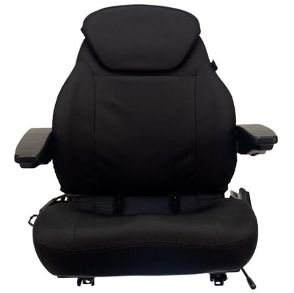 Lawn Mower Seat Replacement with Armrests and Slides; 31" H (Max); Tractor Replacement Seat; Cordura Fabric; Black; SU-440000BK