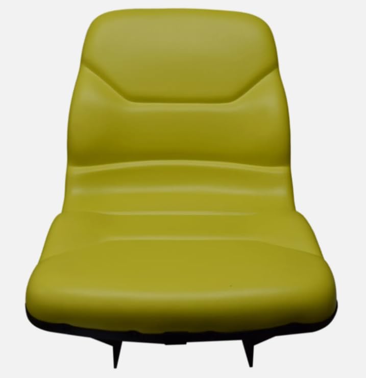 Tractor Seat with Flip-Up Bracket Compatible with John Deere Tractor Models: 650, 750, 850, 900HC, 950, 1050; Replaces JD part number CH16115; Yellow; 108000YE+901007