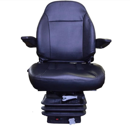 Replacement tractor seat with adjustable back cushion, armrests & suspension; Bolt Patterns: 4-3/4 Width x 8 Length (Inches), 5-1/2 x 7-3/4, 4-3/4  x 5-3/4; 440002BK-SP1