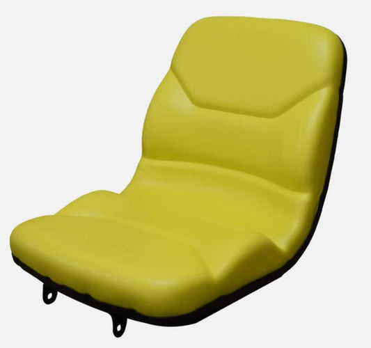 Tractor Seat with Flip-Up Bracket Compatible with John Deere Compact Tractor Models: 1070, 3005, 4005, 670, 770, 790, 870, 970, 990; Replaces JD part numbers M805158 & M803465; Yellow; 108000YE+901002