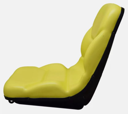 Tractor Seat with Flip-Up Bracket Compatible with John Deere Compact Tractor Models: 1070, 3005, 4005, 670, 770, 790, 870, 970, 990; Replaces JD part numbers M805158 & M803465; Yellow; 108000YE+901002