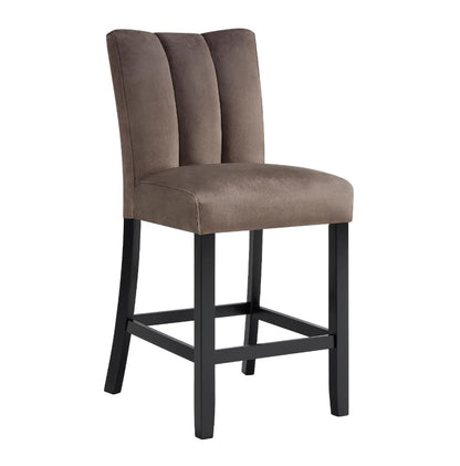 Chic Faux Marble Counter Height Table and 4 Upholstered Chairs | 5-Piece Set | Black, White, Cream, Brown, Beige, Tan