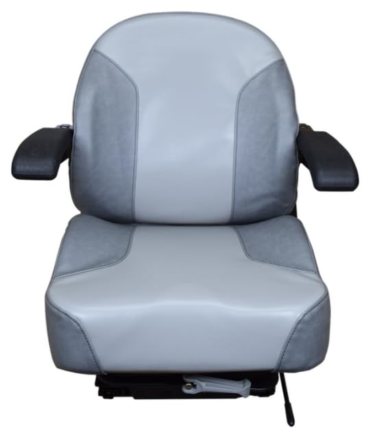 Replacement Seat for Skid Steers; includes Suspension & Armrests; Gray; Compatible with John Deere 326D, 328, 328D, 329D, 332, 332D, 333D, CT315, CT322, CT332; SU-201111DGLG-J3