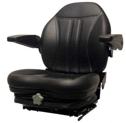 Replacement Seat for Skid Steers; Suspension; Black; Compatible with Bobcat 751C, 753G, 763, 763G, 773, 773G, 773GT, 853, 863, 863F, 863G, 863H, 863HF, 864, 864EH, 864F, 864G, 864H; SU-360000BK-BC1