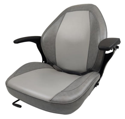 Zero Turn Mower Seat with Armrests and Slides; Replacement Seat for Tractors, Fork Lifts, Skid Steers, UTV's, etc.;  21" H x 24" W x 23.5" D; Bolt pattern: 11.25" x 11"; SU-310011DGLG