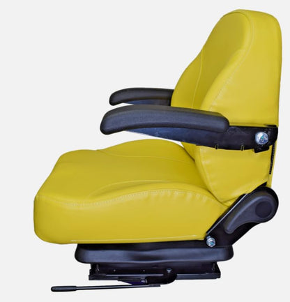 Yellow Replacement Seat with Suspension for Zero Turn Mowers, Tractors, & Skid Steers; Armrests & Sildes; OEM Styling; Compatible with Hustler, John Deere, Caterpillar, Case, Gravely, Cub Cadet, etc