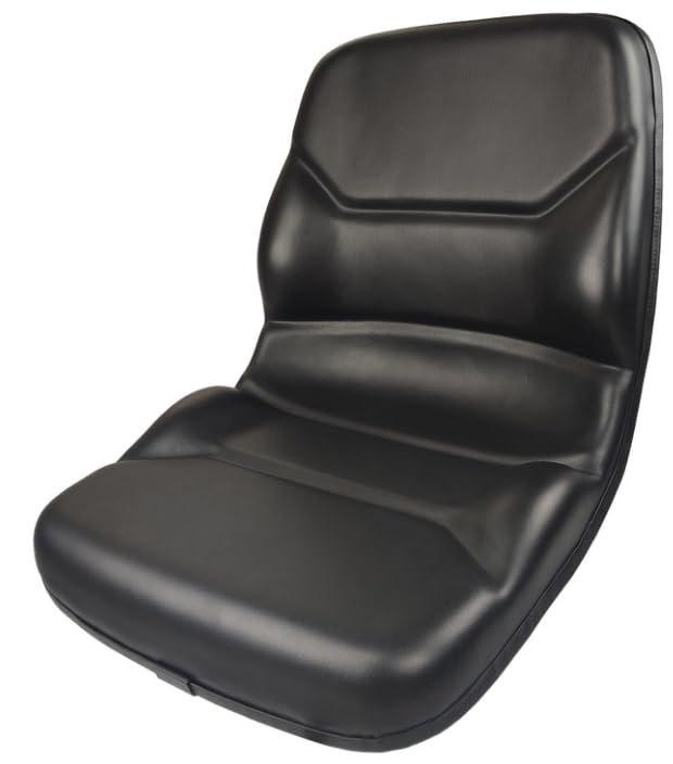 Zero Turn Lawn Mower Seat Replacement; also fits Tractors, Skid Steers, UTV's, etc.; 20.5 inches H; Compatible with AGCO, Cub Cadet, Walker; Drilling May Be Required; Black Vinyl; 108000BK