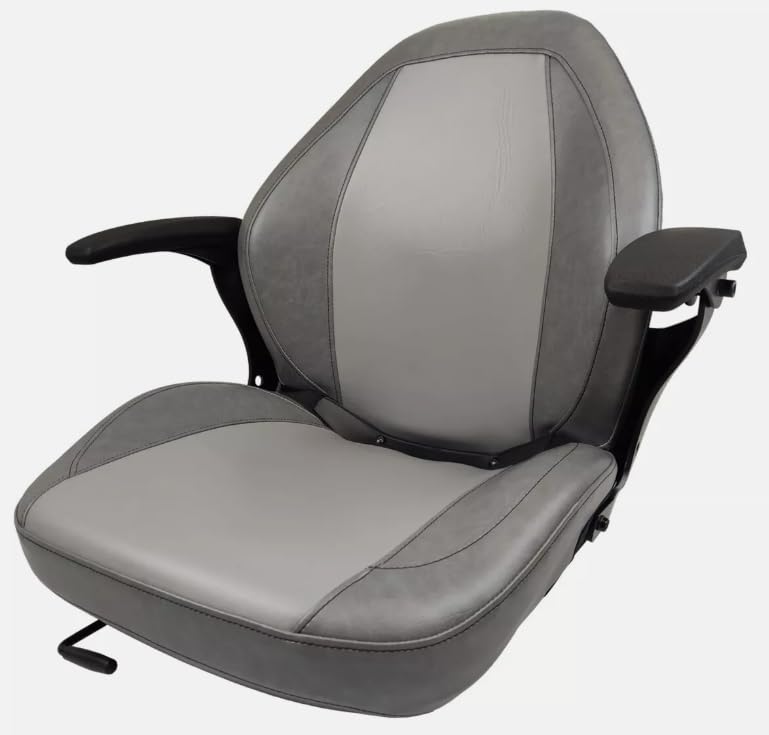 Replacement Seat with Slides for Skid Steers, Lawn Mowers, and Tractors; Compatible with Exmark Bobcat Dixie Snapper Toro Bad Boy Gravely Grasshopper Husqvarna Hustler & more; Drilling May Be Required