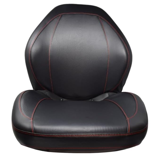 Replacement Seat for Lawn Mowers, Zero Turn Mowers, Skid Steers, and UTV's; Black Sewn Vinyl; Compatible with AGCO, Allis Chalmers, Ariens, Caterpillar, Ferris, Gehl, Grazer, & more; SU-310000BK-2