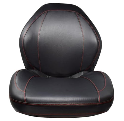 Replacement Seat for Zero Turn Lawn Mowers, Skid Steers, and UTV's; Black Sewn Vinyl; Compatible with Hustler, Jacobsen, John Deere, SCAG, Simplicity, Steiner, & more; SU-310000BK-3