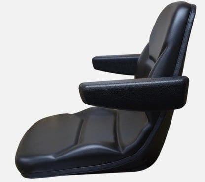 Replacement Lawn Mower Seat with Arm Rests | Black Zero Turn Mower Seat Compatible with Walker, AGCO, Cub Cadet, etc