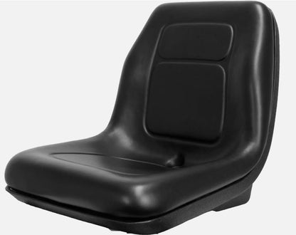 Lawn Mower Seat Compatible with AGCO, Ariens, Cub Cadet, Dixie Chopper, Exmark, Ferris, Grasshopper, Gravely; (If the Bolt-Hole Patterns Don't Match, Drilling is Required); Black Vinyl; 143000BK