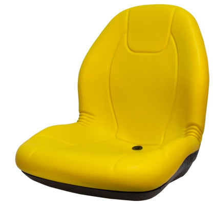 Lawn Mower Seat; Replacement Seat for Tractors, Skid Steers. UTV's, etc.; Waterproof; 21" H x 18.75" W x 23" D; Yellow; blow-molded industrial shell; Drilling May Be Required; 149000YE