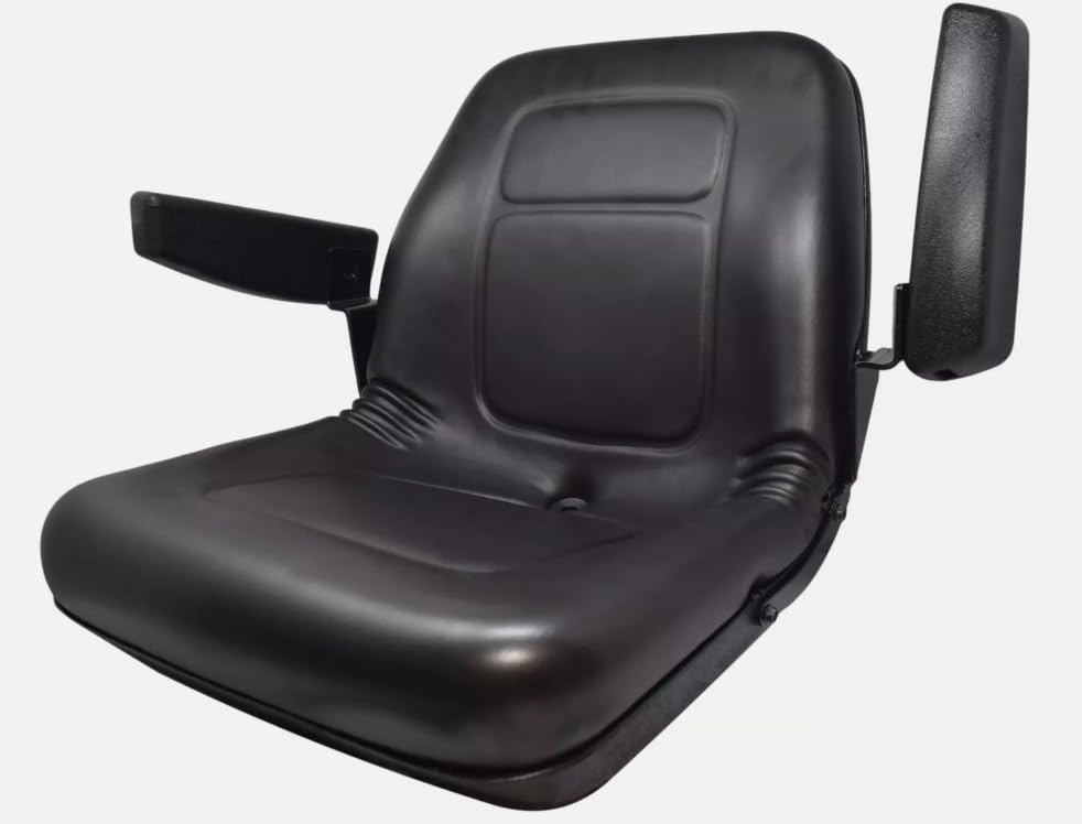 Lawn Mower Seat with Armrests; Compatible with AGCO, Allis Chalmers, Ariens, Cub Cadet, Dixie Chopper, Dixon, Exmark, Ferris, Grasshopper, & Gravely; 143001BK