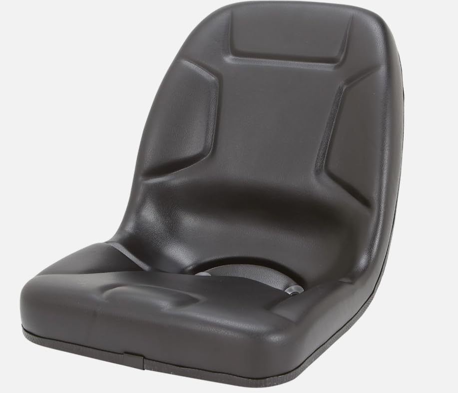 High Back Compact Tractor Seat; Compatible with Mitsubishi, Rhino, Satoh White, Kubota, Kumiai, Mahindra, Massey Ferguson, & Yanmar - Includes Flip Bracket Kit