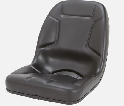 High Back Compact Tractor Seat; Compatible with Mitsubishi, Rhino, Satoh White, Kubota, Kumiai, Mahindra, Massey Ferguson, & Yanmar - Includes Flip Bracket Kit