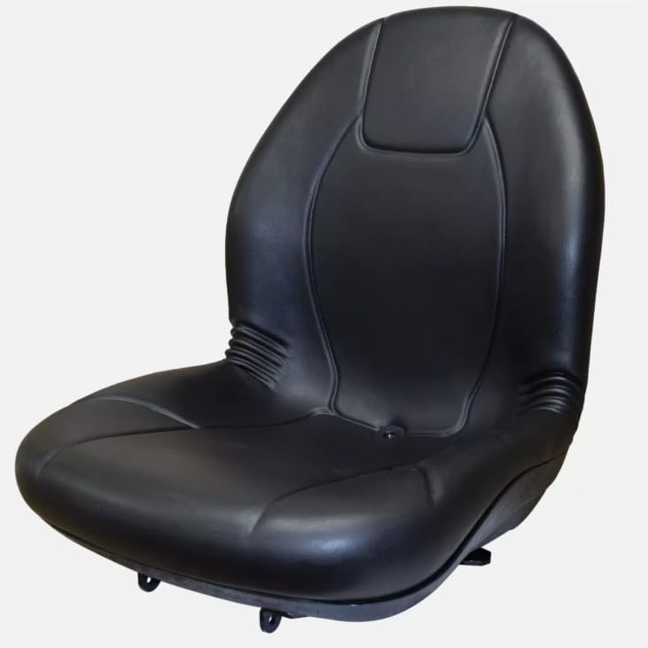 Tractor Seat with Flip-up Hinge Bracket; Compatible with Kubota Tractor Series: B2650, L2501, L2800, L3200, L3400, L3700, L3800, MX4700, MX5100; Black; High Back; industrial shell; 149000BK+901005