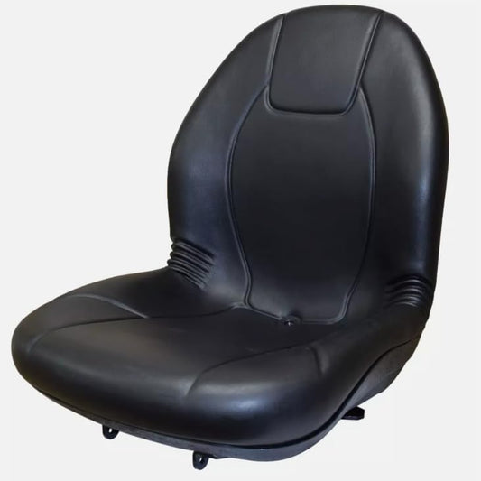 Tractor Seat with Flip-up Hinge Bracket; Compatible with Kubota Tractor Series: B2650, L2501, L2800, L3200, L3400, L3700, L3800, MX4700, MX5100; Black; High Back; industrial shell; 149000BK+901005