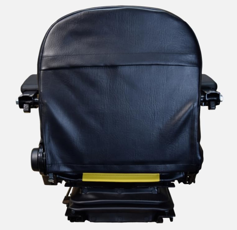 Suspension Seat for Lawn Mowers with Armrests; Compatible with Dixie Chopper Year 2009 Lawn Mowers: 2750HP, 3060HP, 3360HP, 3372HP, SE2550, SE2734, SE2744, SE2750, SE2760HP; 201111BKYE