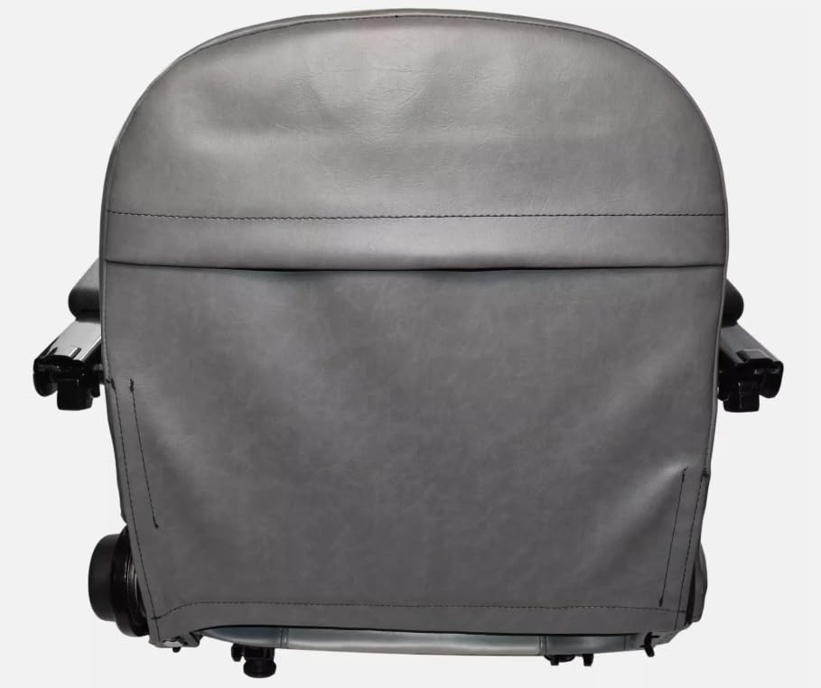 Skid Steer & Compact Tractor Seat with Slides & Armrests; Compatible with Bobcat, Case, Caterpillar, Gehl, John Deere, Mustang, New Holland; Premium OEM Style Gray; 201011DGLG-M3