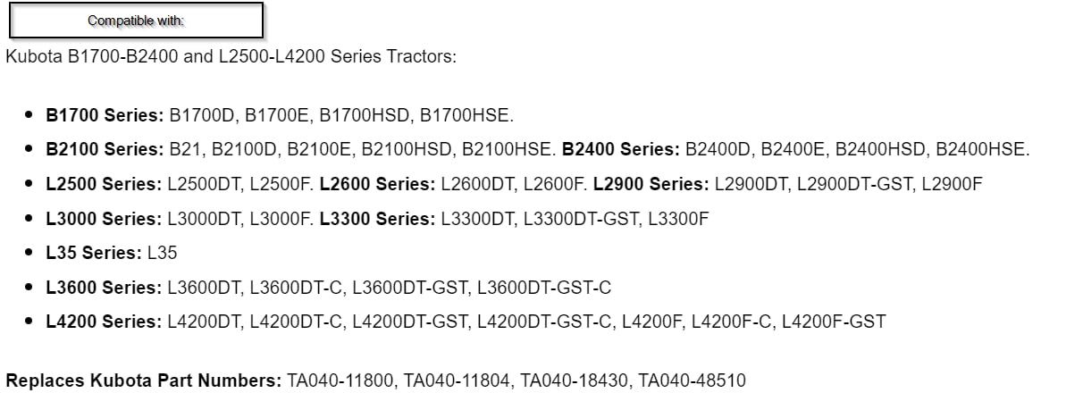 Tractor Seat with Flip-up Hinge Bracket; Replaces Kubota Numbers: TA040-11800, TA040-11804, TA040-18430, TA040-48510; 310000BK+901006-B