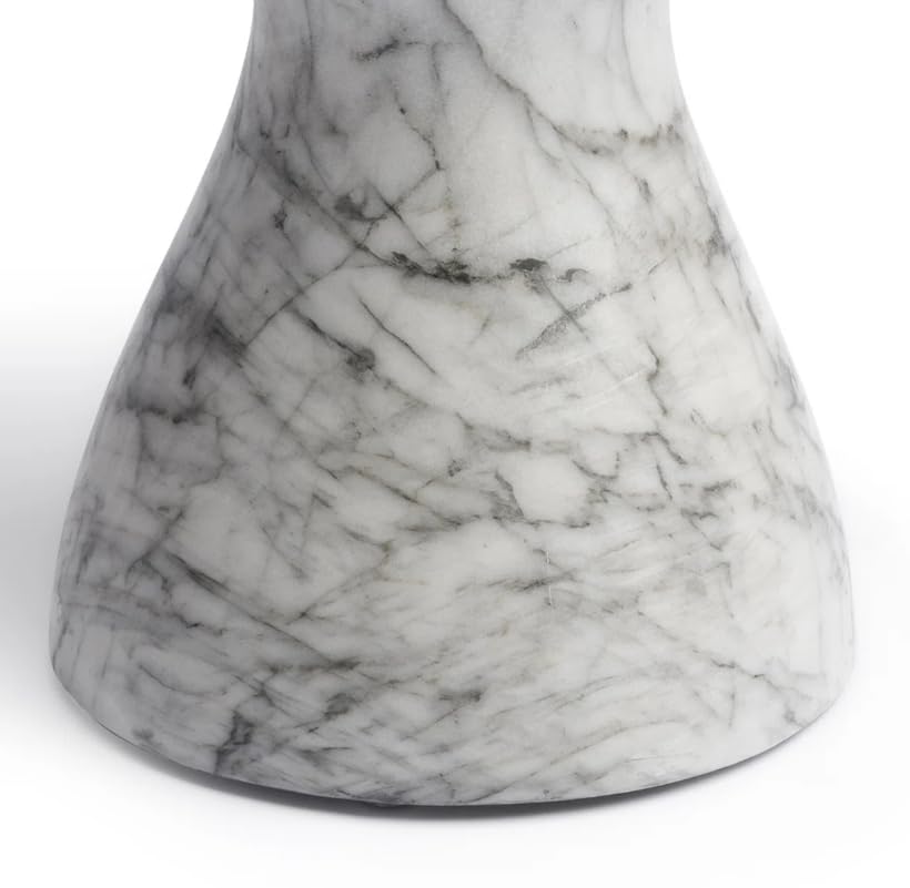 Modern Faux Marble End Table for Indoor and Outdoor | Weatherproof | 17'' H x 16.0'' W x 16.0'' D