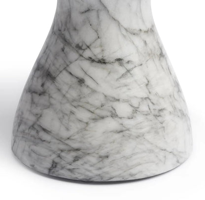 Modern Faux Marble End Table for Indoor and Outdoor | Weatherproof | 17'' H x 16.0'' W x 16.0'' D