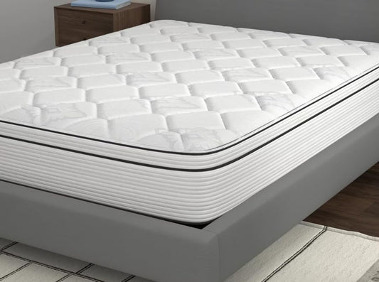 Spring Cream White Luxury Hybrid Mattress, Euro-Top | Made in The USA | Cooling Gel Memory Foam