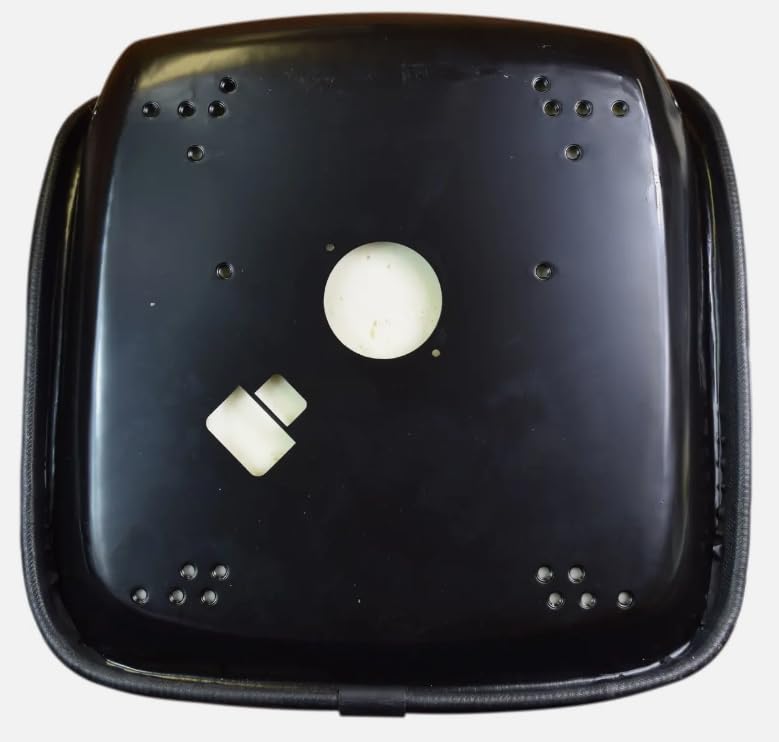Lawn Mower Seat w/ Armrests; Replacement Seat for Tractors, Fork Lifts, Skid Steers, UTV's, etc.; Compatible with AGCO, Cub Cadet, Walker; Drilling May Be Required; Black Vinyl; 108000BK-AR