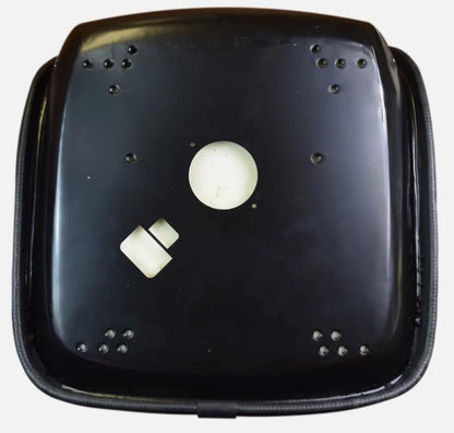 Lawn Mower Seat w/ Armrests; Replacement Seat for Tractors, Fork Lifts, Skid Steers, UTV's, etc.; Compatible with AGCO, Cub Cadet, Walker; Drilling May Be Required; Black Vinyl; 108000BK-AR
