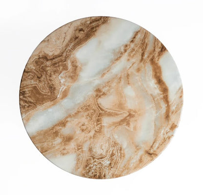 Modern Faux Marble End Table for Indoor and Outdoor | Weatherproof | 17'' H x 16.0'' W x 16.0'' D