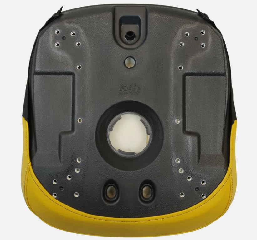 Lawn Mower Seat Compatible with Cub Cadet Lawn Mowers: 2146, HDS 2185, LT 2180, Z-Force 44; Yellow Sewn Vinyl; (If the Bolt-Hole Patterns Don't Match, Drilling is Required); 310000YE-CC1