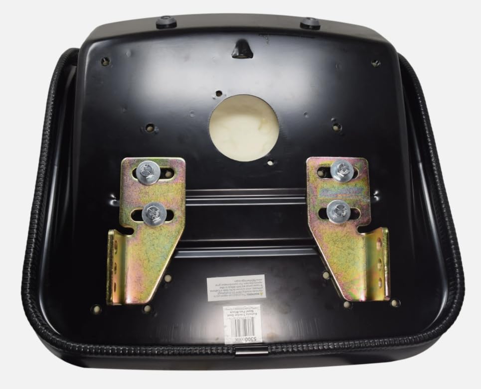 High Back Compact Tractor Seat; Compatible with Mitsubishi, Rhino, Satoh White, Kubota, Kumiai, Mahindra, Massey Ferguson, & Yanmar - Includes Flip Bracket Kit