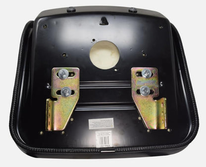 High Back Compact Tractor Seat; Compatible with Mitsubishi, Rhino, Satoh White, Kubota, Kumiai, Mahindra, Massey Ferguson, & Yanmar - Includes Flip Bracket Kit