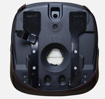 Replacement Seat for Tractors; Kubota B2650, L2501-L3800 and MX4700-MX5100 Series Tractors; Black Sewn Vinyl; Flip-up Hinge Mount; 310000BK+901005