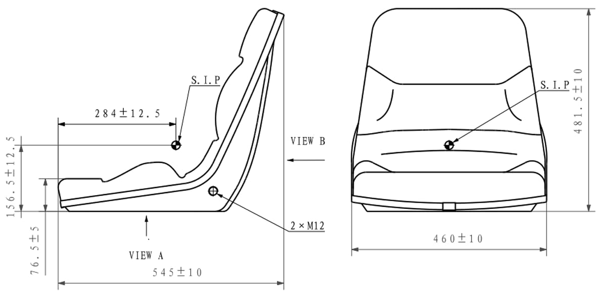 Zero Turn Lawn Mower Seat Replacement; also fits Tractors, Skid Steers, UTV's, etc.; 20.5 inches H; Compatible with AGCO, Cub Cadet, Walker; Drilling May Be Required; Black Vinyl; 108000BK