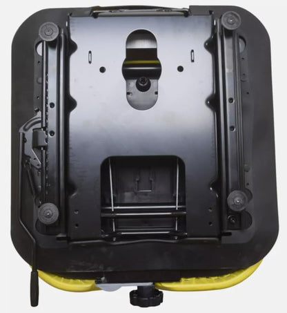 Skid Steer Seat Replacement with Suspension; Zero Turn Lawn Mower Seat; Yellow Vinyl; Compatible with Bad Boy, Bobcat, Case, Caterpillar, Gravely, Hustler, Scag, etc.; SU-315110YE