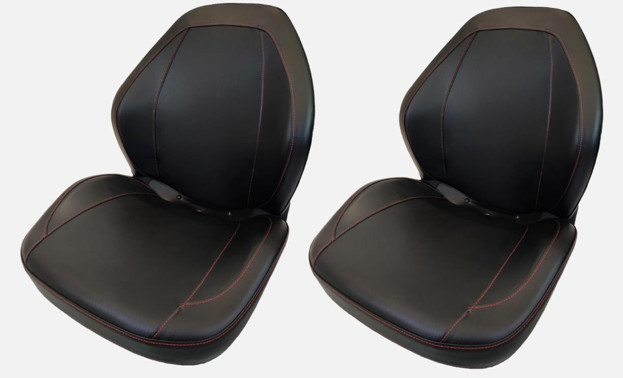 Replacement Seats for UTVs Kawasaki Teryx 750; KRT750 & KRF750; 2008-2013; replaces Kawasaki 53066-0195; Sewn Black Vinyl; includes 2 Utility Vehicle seats; 310000BK-(x2)