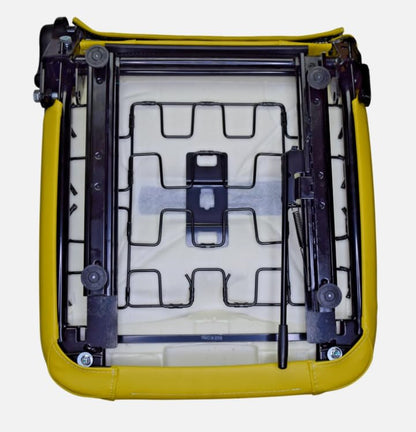 Replacement Seat for Zero Turn Lawn Mowers, Tractors, & Skid Steers with Armrests & Sildes; OEM Style; Yellow; Compatible with Hustler, John Deere, Caterpillar, Case, Bobcat, Gravely, Cub Cadet, SCAG