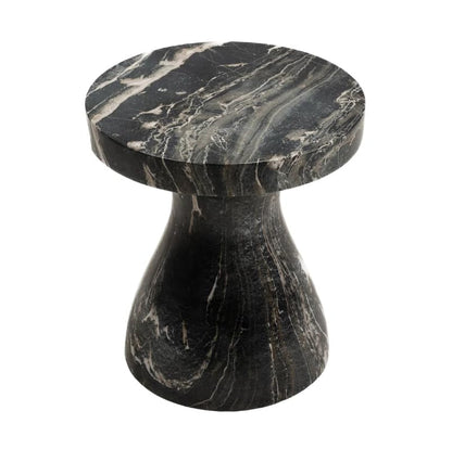 Modern Faux Marble End Table for Indoor and Outdoor | Weatherproof | 17'' H x 16.0'' W x 16.0'' D