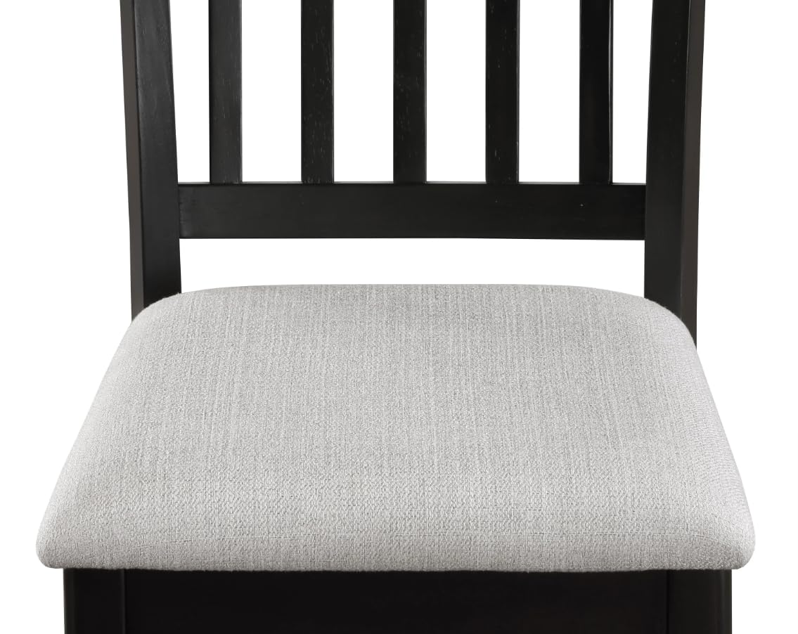 Counter Height Table and 4 Chairs | 5-Piece Set | Black & White