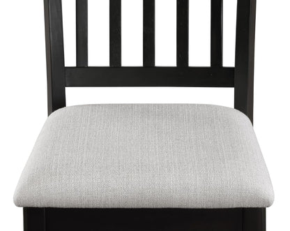 Counter Height Table and 4 Chairs | 5-Piece Set | Black & White