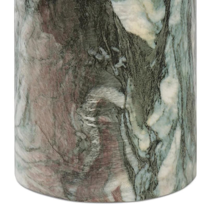 Modern End Table – Reinforced Resin with Faux Marble Finish – Round Side Table - Weatherproof | 19'' H X 17.5'' W X 17.5'' D