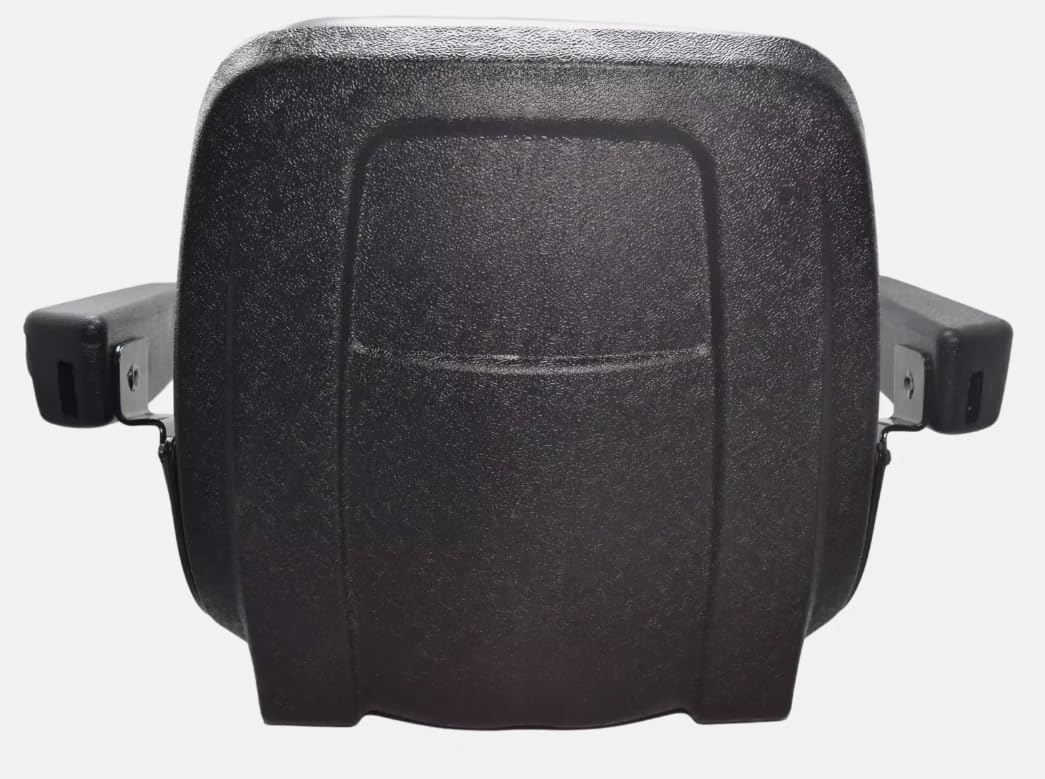 Lawn Mower Seat with Armrests; Compatible with Husqvarna, Hustler, Jacobsen, John Deere, Kubota, New Holland, SCAG, Toro, Woods; (If the Bolt-Hole Patterns Don't Match, Drilling is Required); 143001BK