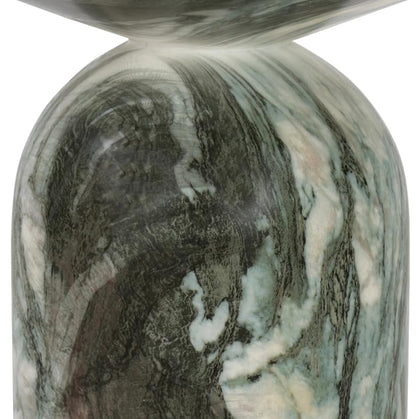 Modern End Table – Reinforced Resin with Faux Marble Finish – Round Side Table - Weatherproof | 19'' H X 17.5'' W X 17.5'' D