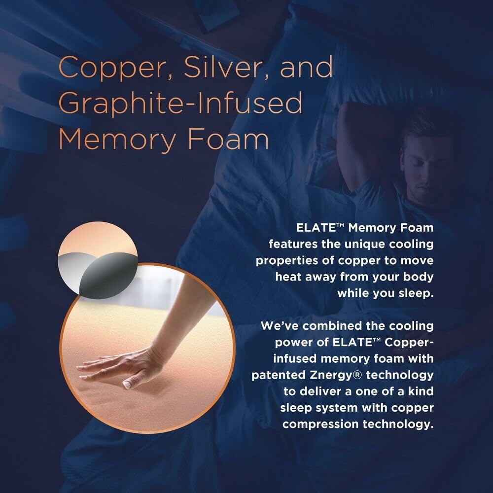 Tommie Copper 14 inch Luxury Hybrid Gray Mattress | Copper Infused | Made in The USA
