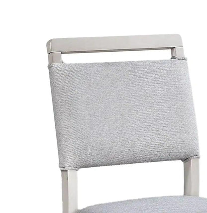 Round Counter Height Table and 4 Chairs | 5-Piece Set | White & Soft Gray