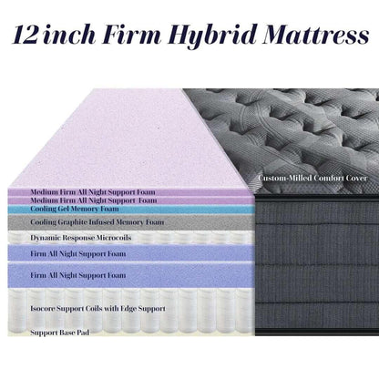 Gray Iris Luxury Hybrid 12 inch Mattress | Made in the USA