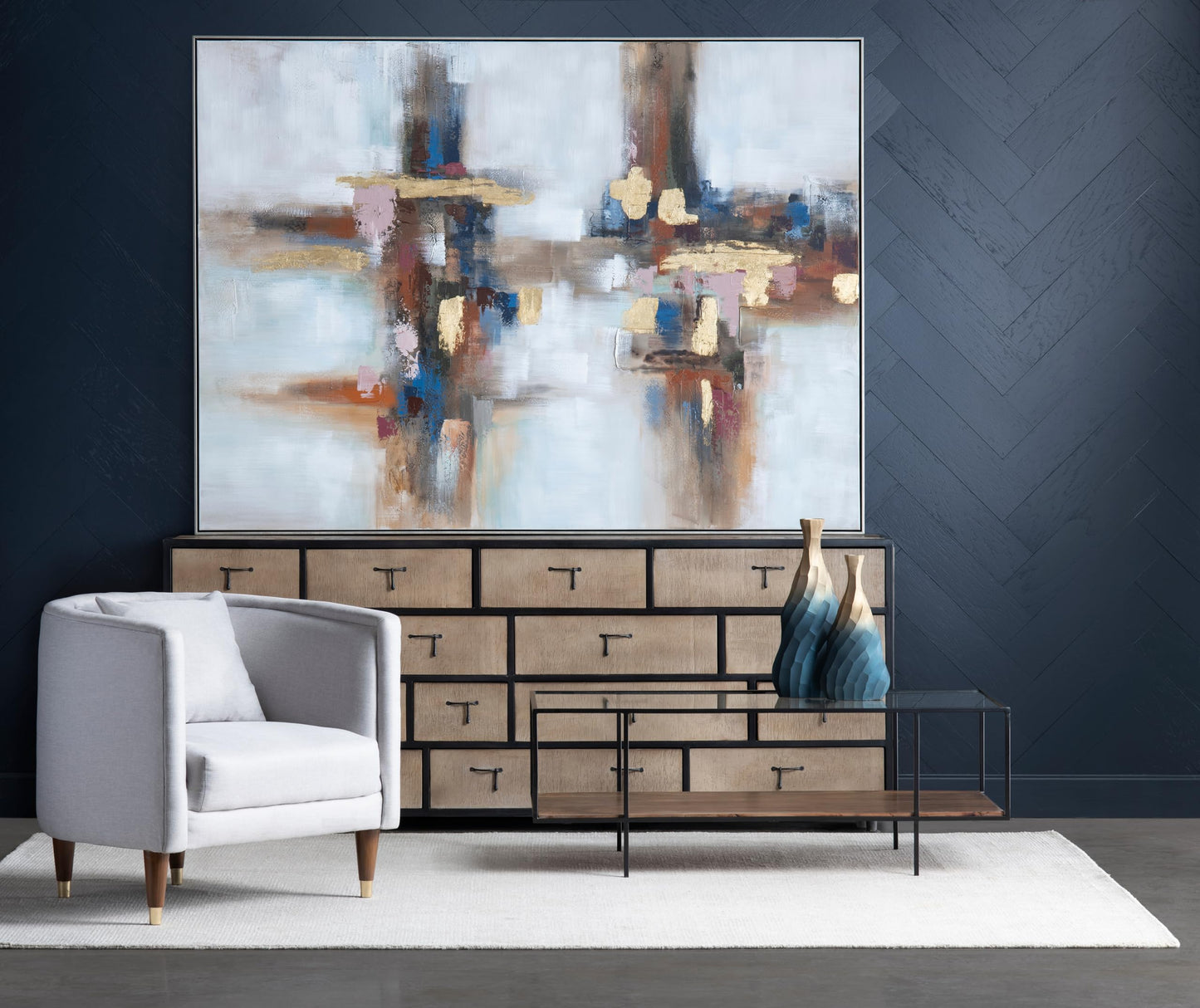 Frisco Wall Art made of canvas, gold foil; 79 x 2 x 59 (in)